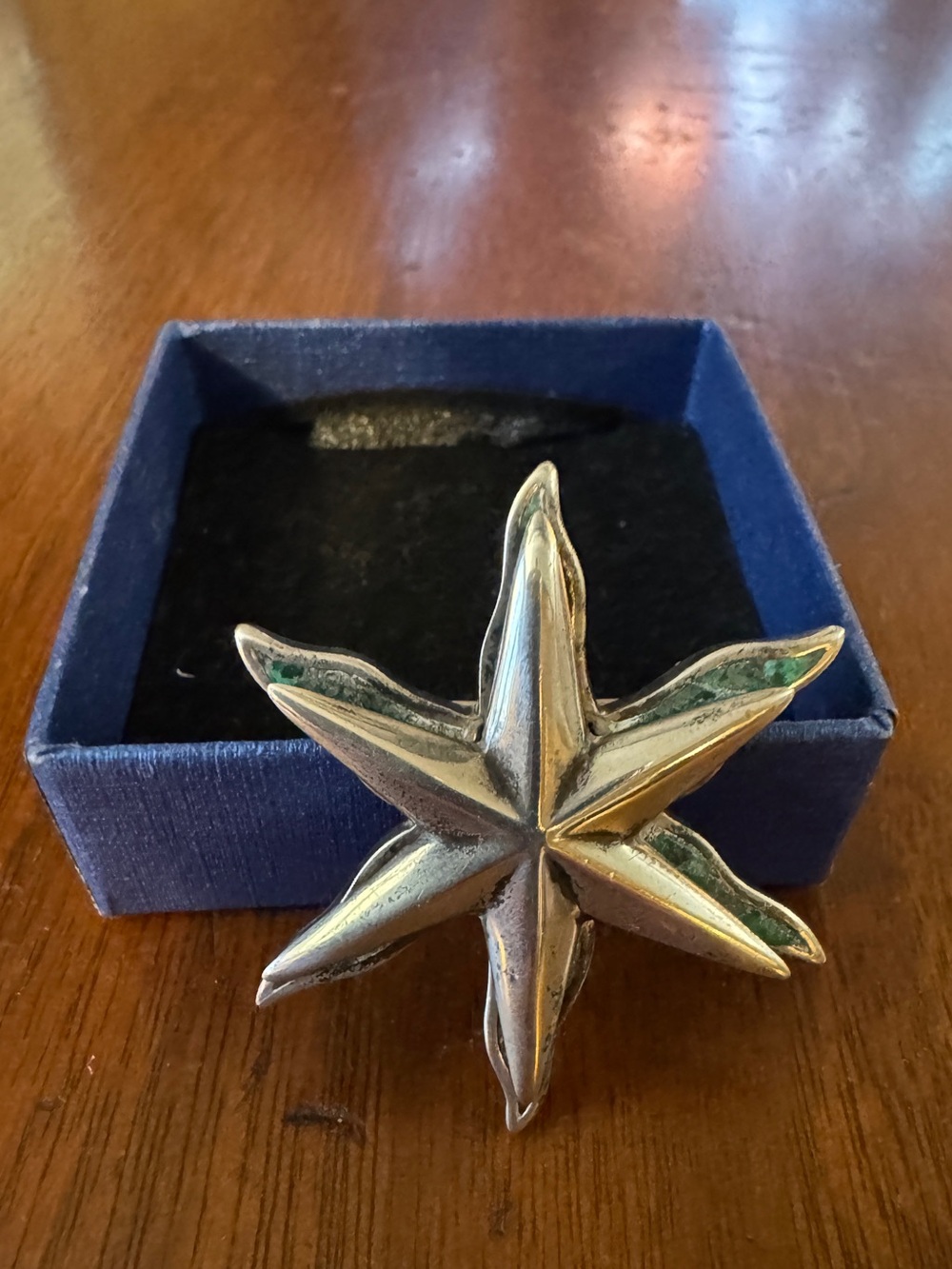 Sterling Silver pin with turquoise accents
